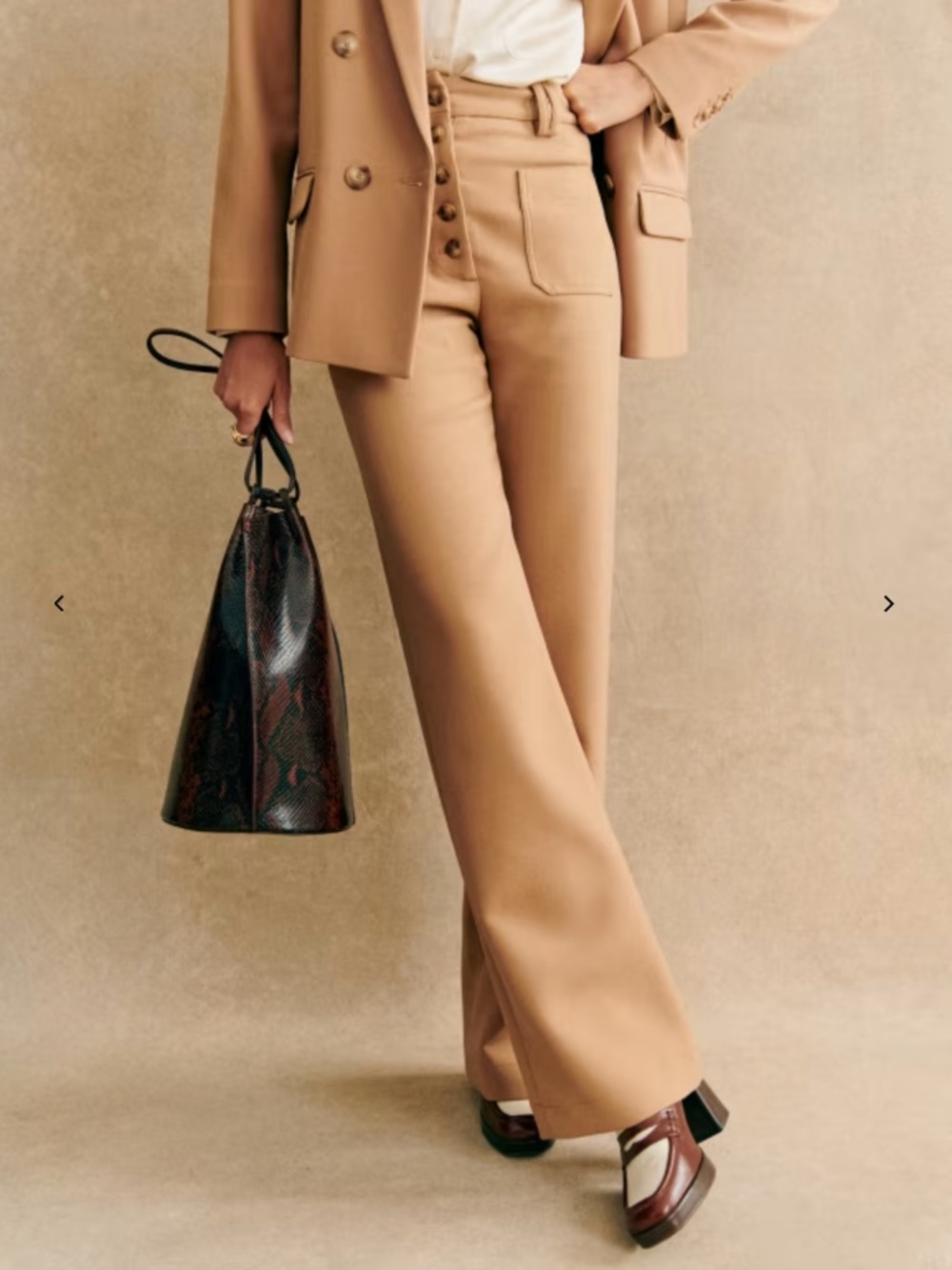 NWT SEZANE Chuck Trousers - Camel 2